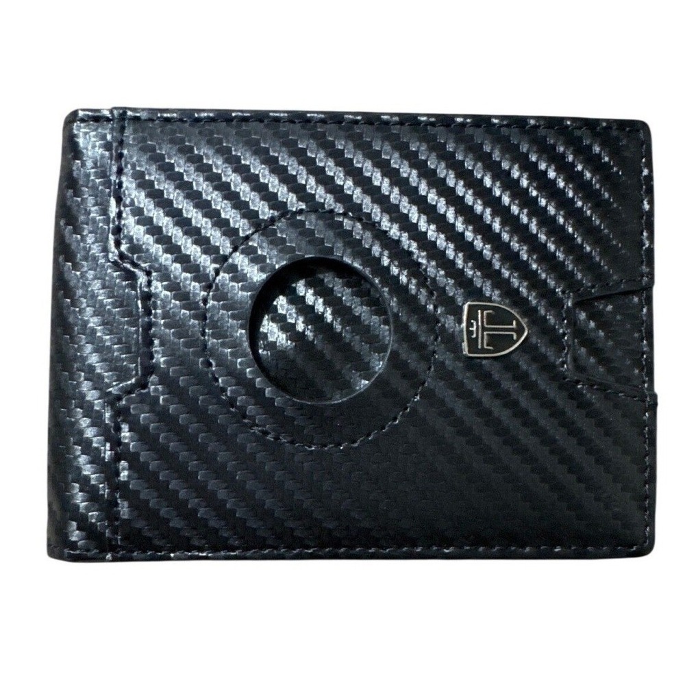 TRAVANDO Carbon Fiber Money Clip Wallet RFID Front Pocket Men Black AirTag Spot